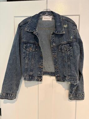 Small cropped oversized jean jacket